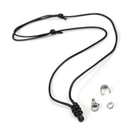 1 Adjustable cord necklace, Black polyester string 2mm