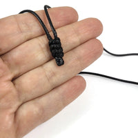 1 Adjustable cord necklace, Black polyester string 2mm
