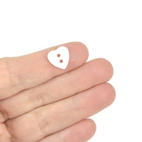 6 white heart buttons - Mother of Pearl Shell Buttons 11mm
