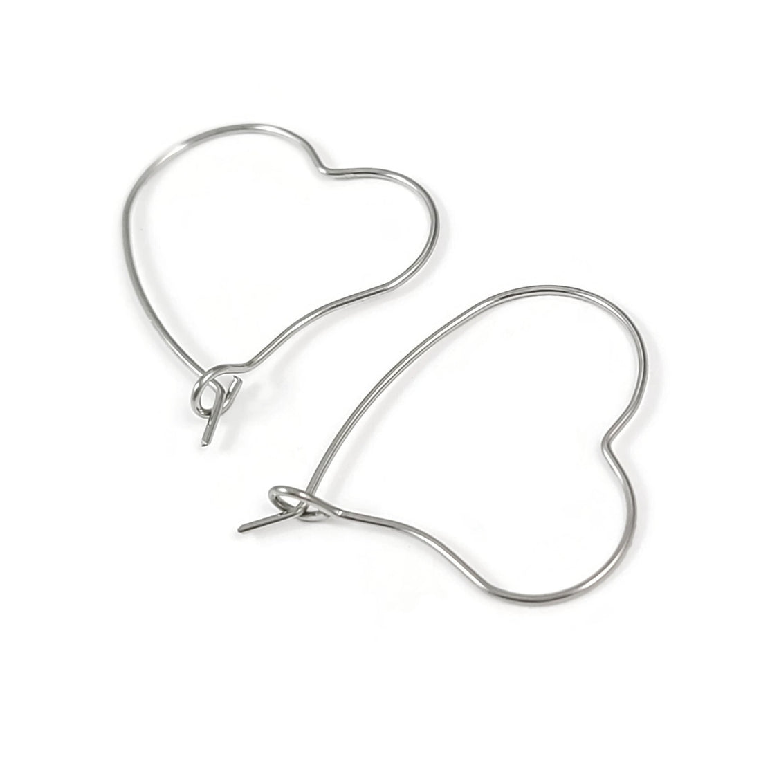 10 stainless steel heart hoops