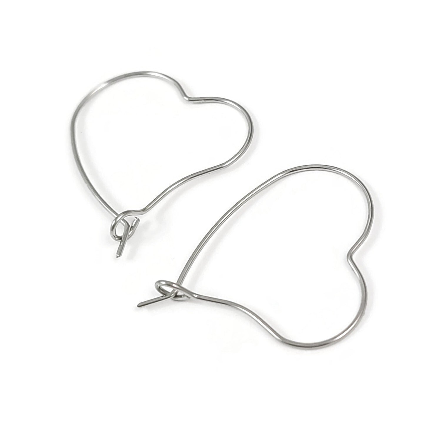 10 stainless steel heart hoops