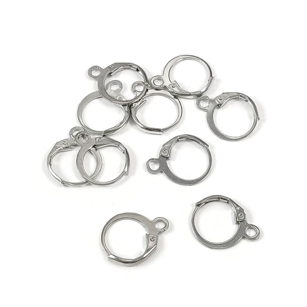 10 Round lever back earring hooks
