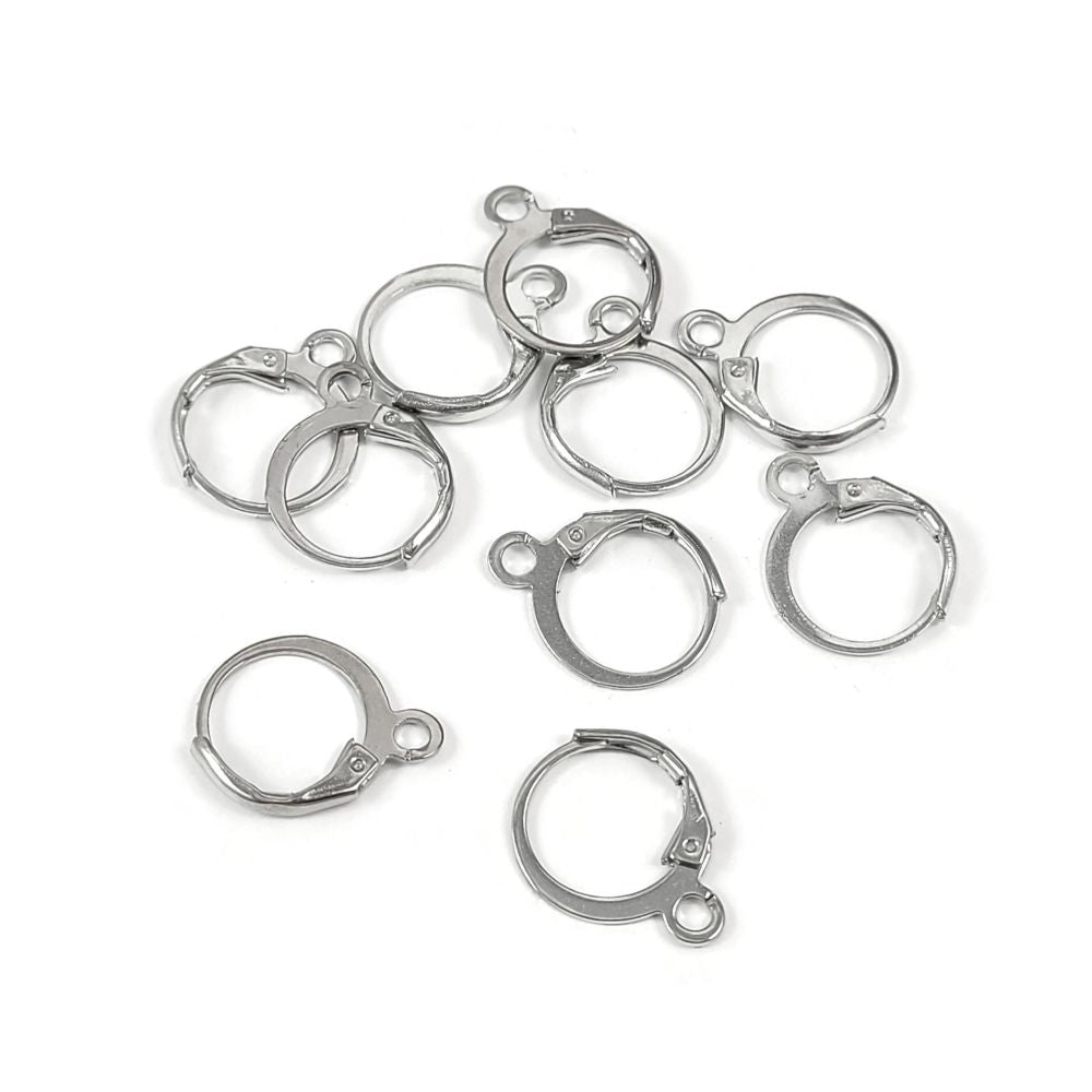 10 Round lever back earring hooks