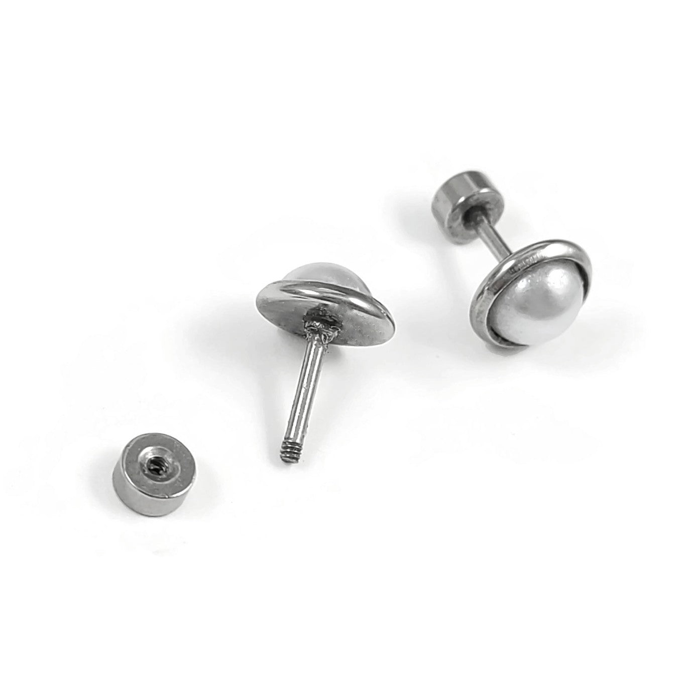 2 supports de cabochons à vis pour boucles d'oreilles