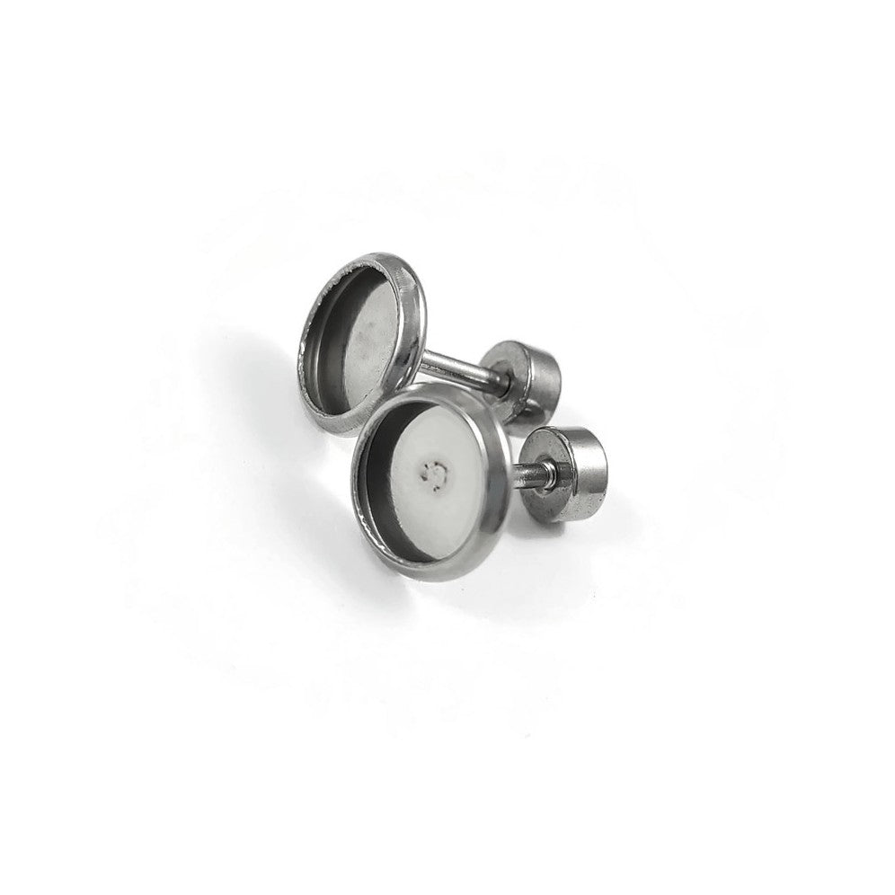 2 supports de cabochons à vis pour boucles d'oreilles