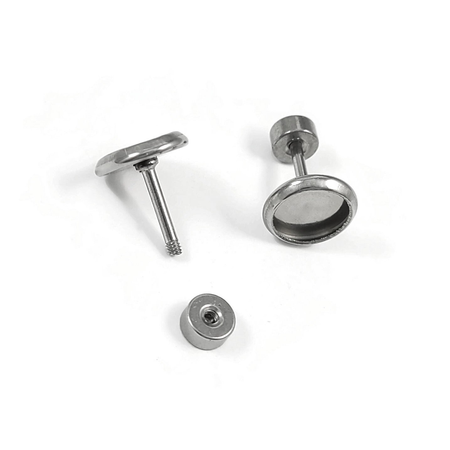 2 supports de cabochons à vis pour boucles d'oreilles