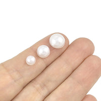 50 cabochons perlés blancs
