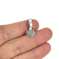 5 glue-on bails, Heart flat pad