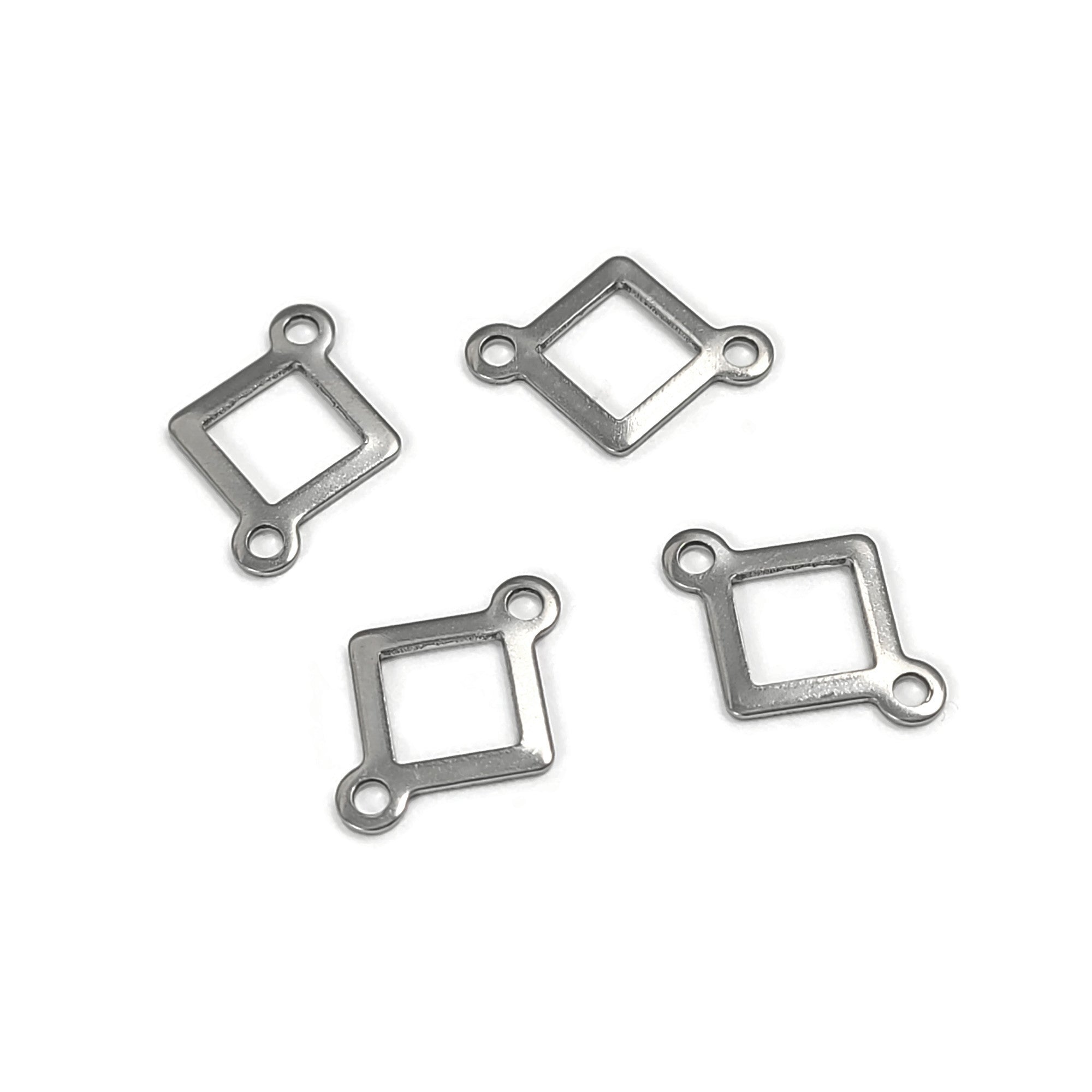 4 Stainless steel square connectors 12 x 16mm