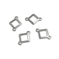 4 Stainless steel square connectors 12 x 16mm