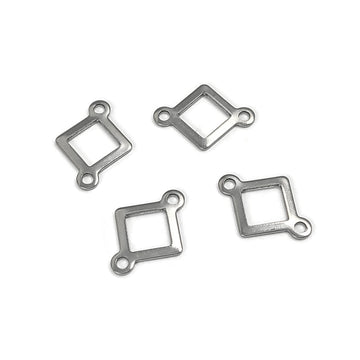 4 Stainless steel square connectors 12 x 16mm