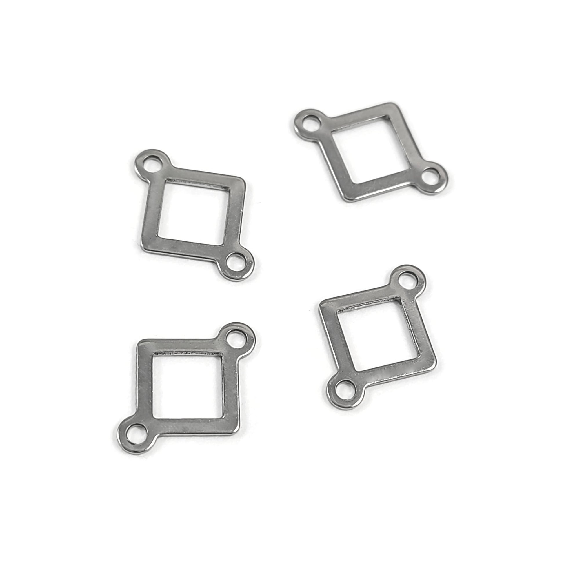 4 Stainless steel square connectors 12 x 16mm