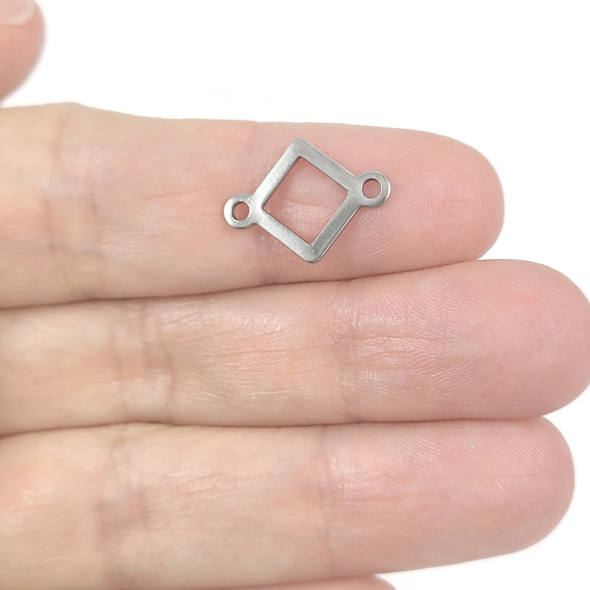 4 Stainless steel square connectors 12 x 16mm