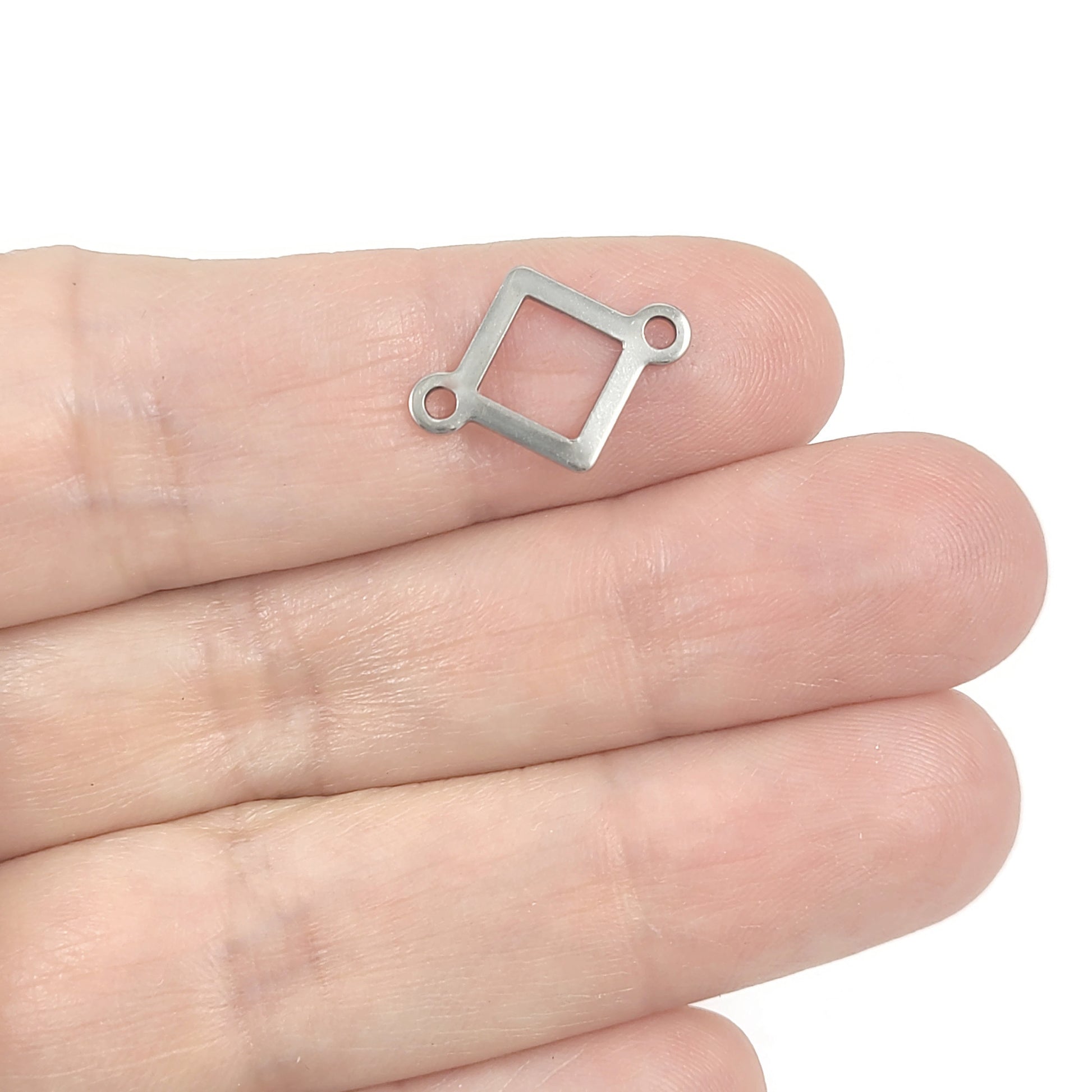 4 Stainless steel square connectors 12 x 16mm