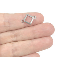 4 Stainless steel square connectors 12 x 16mm
