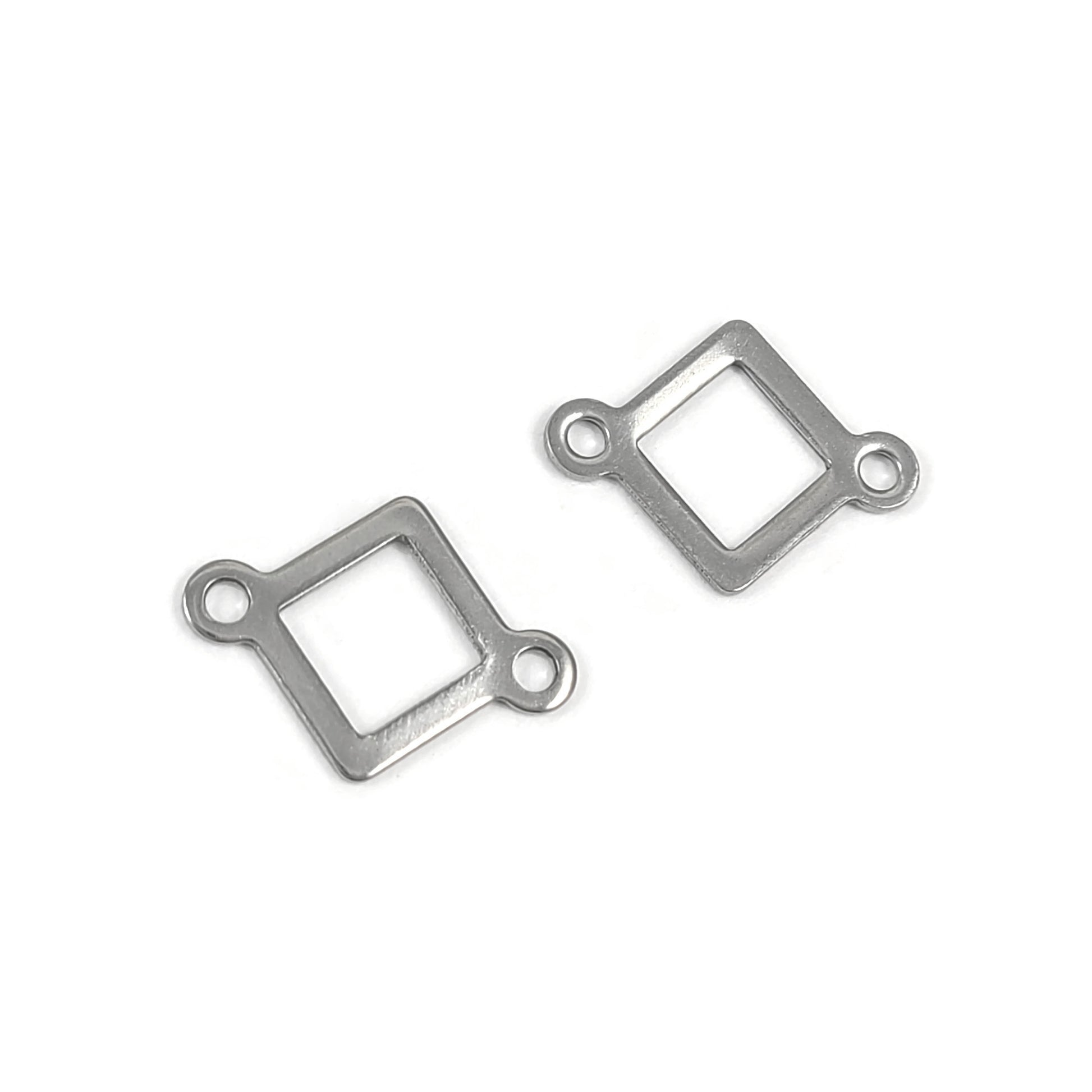 4 Stainless steel square connectors 12 x 16mm