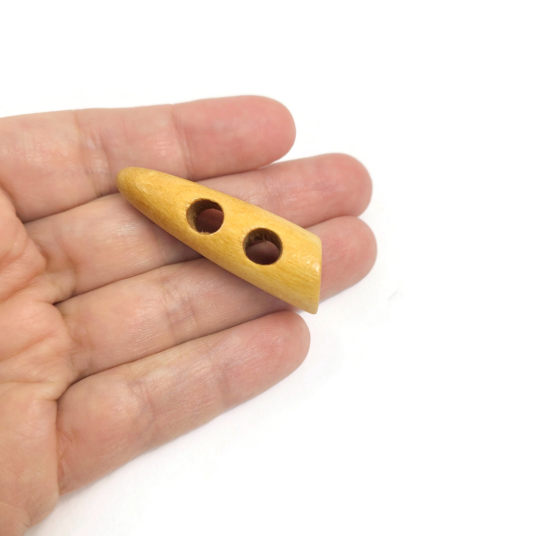 3 boutons buchette en bois couleur doré 45mm