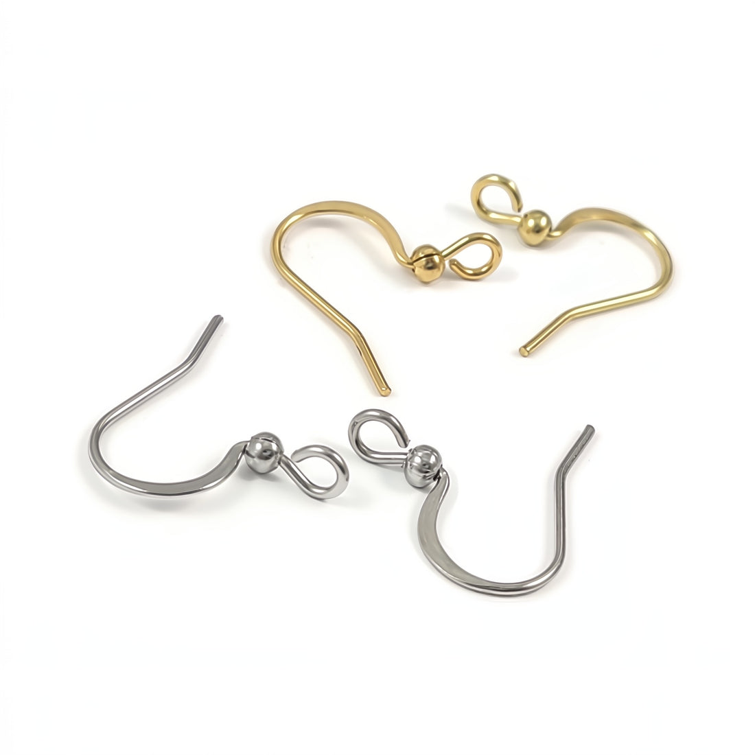 20 Stainless steel forward facing earring hooks