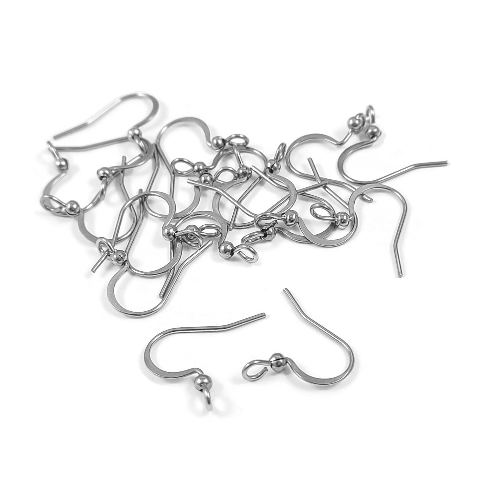 20 pièces (10 paires) crochets pour boucle d'oreille en acier inoxydable hypoallergénique