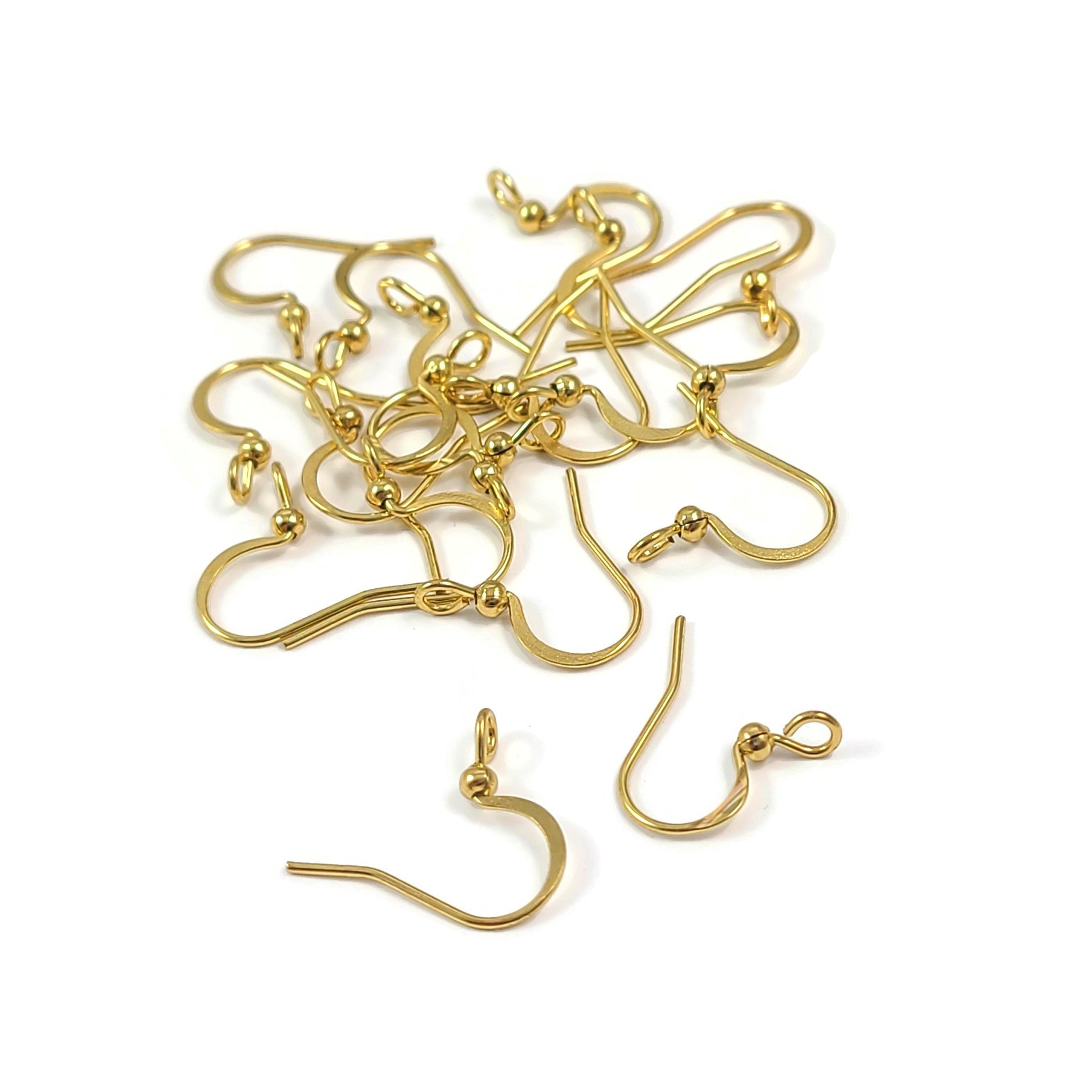 20 pièces (10 paires) crochets pour boucle d'oreille en acier inoxydable hypoallergénique