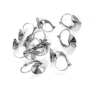 10 crochets à levier pour boucles d'oreilles strass en acier inoxydable
