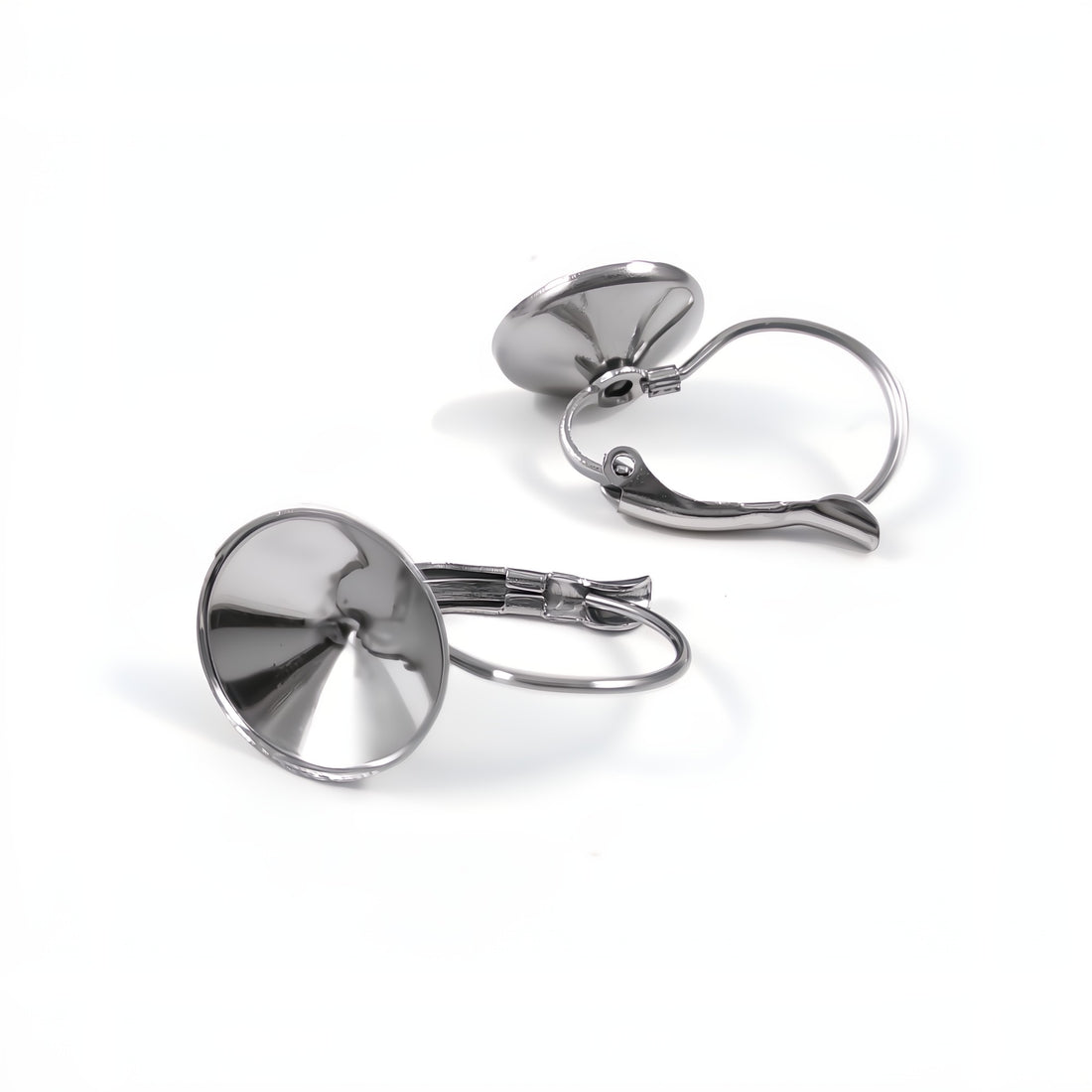 10 Stainless rhinestone earring setting lever backs
