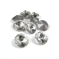 10 strass pointus, Cabochons style diamant en verre, 12mm