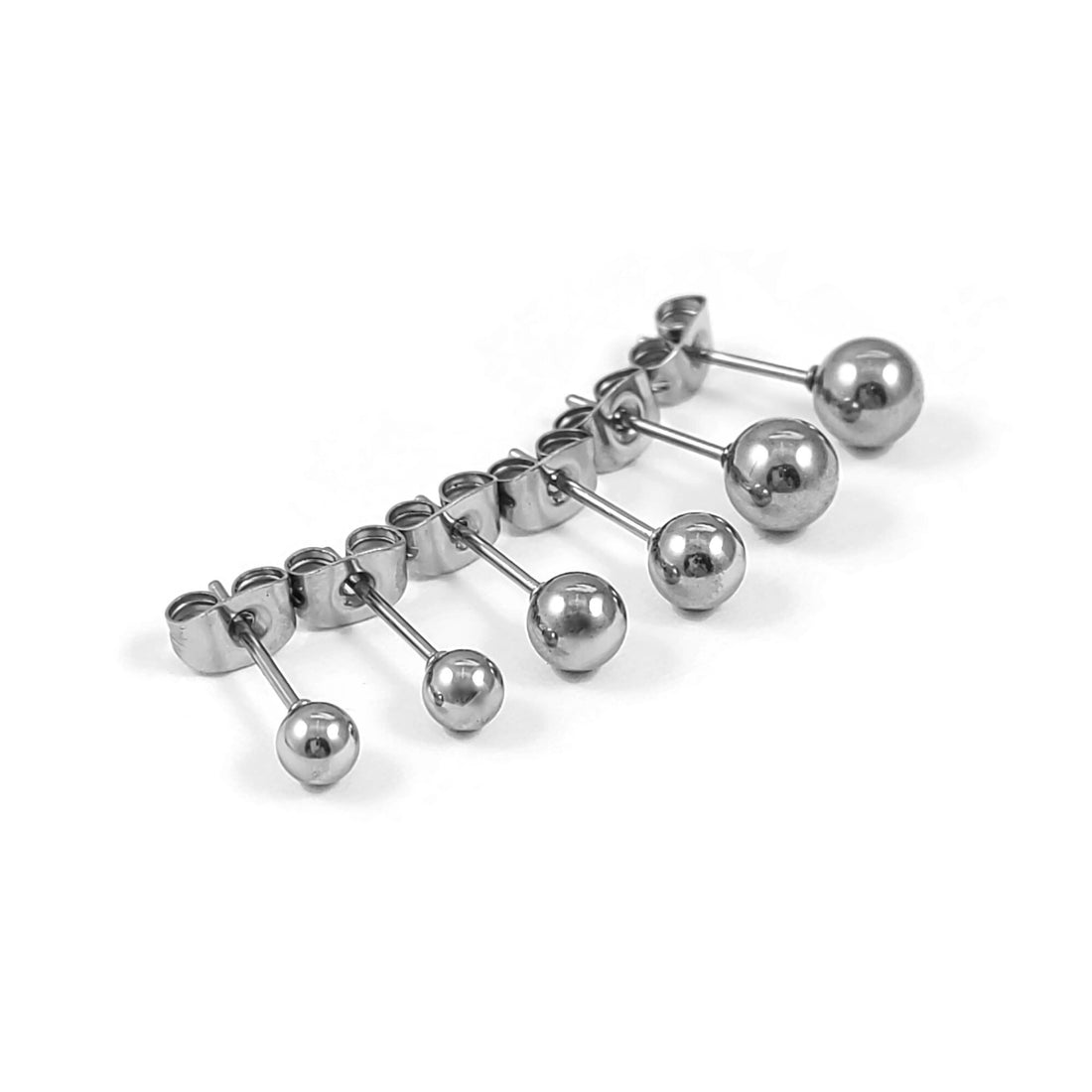 2 Stainless steel ball posts 4mm, 5mm, 6mm