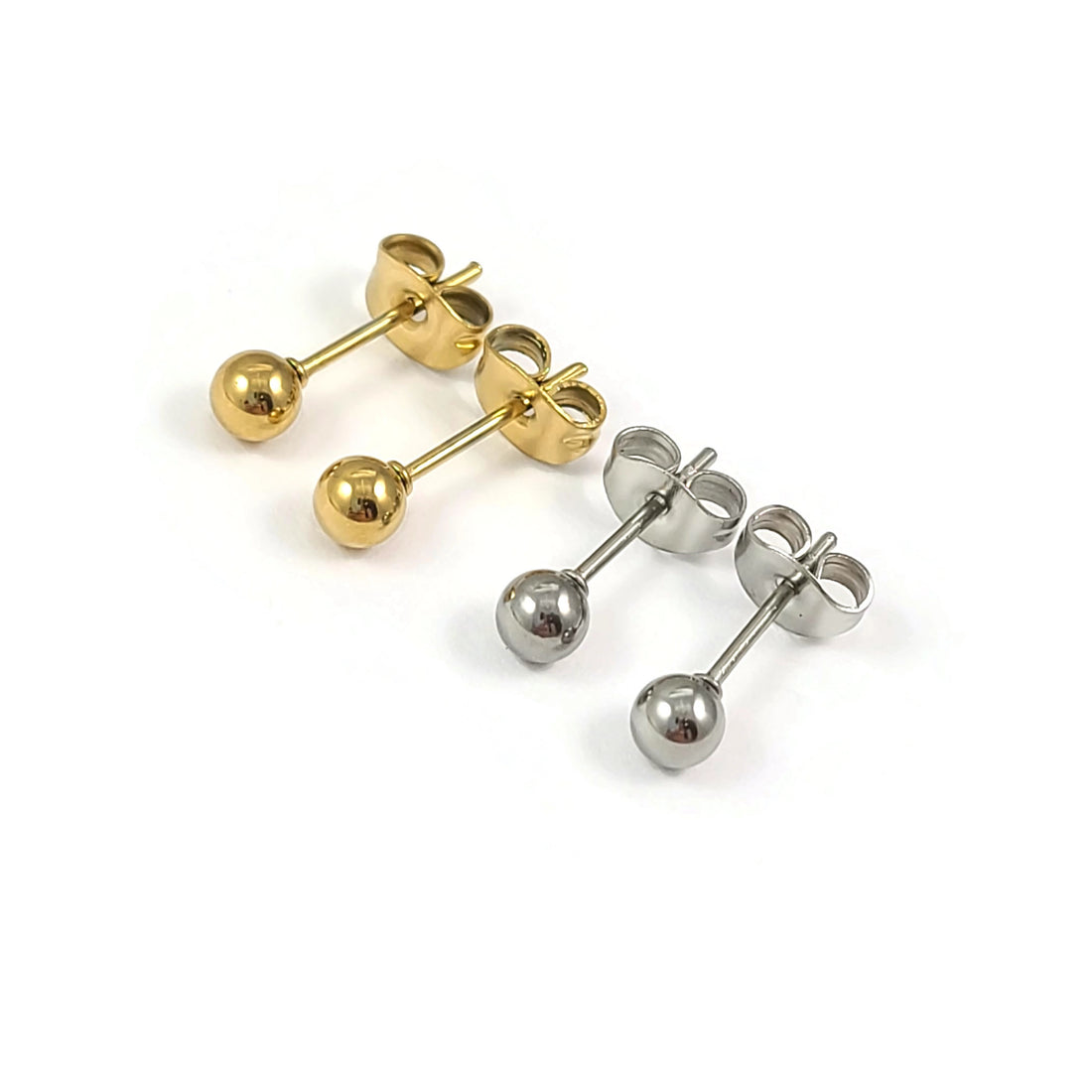 2 Stainless steel ball studs 3mm, 4mm