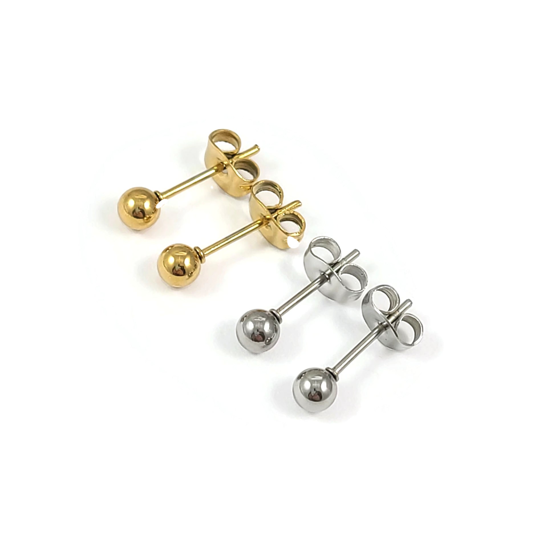 2 Stainless steel ball studs 3mm, 4mm