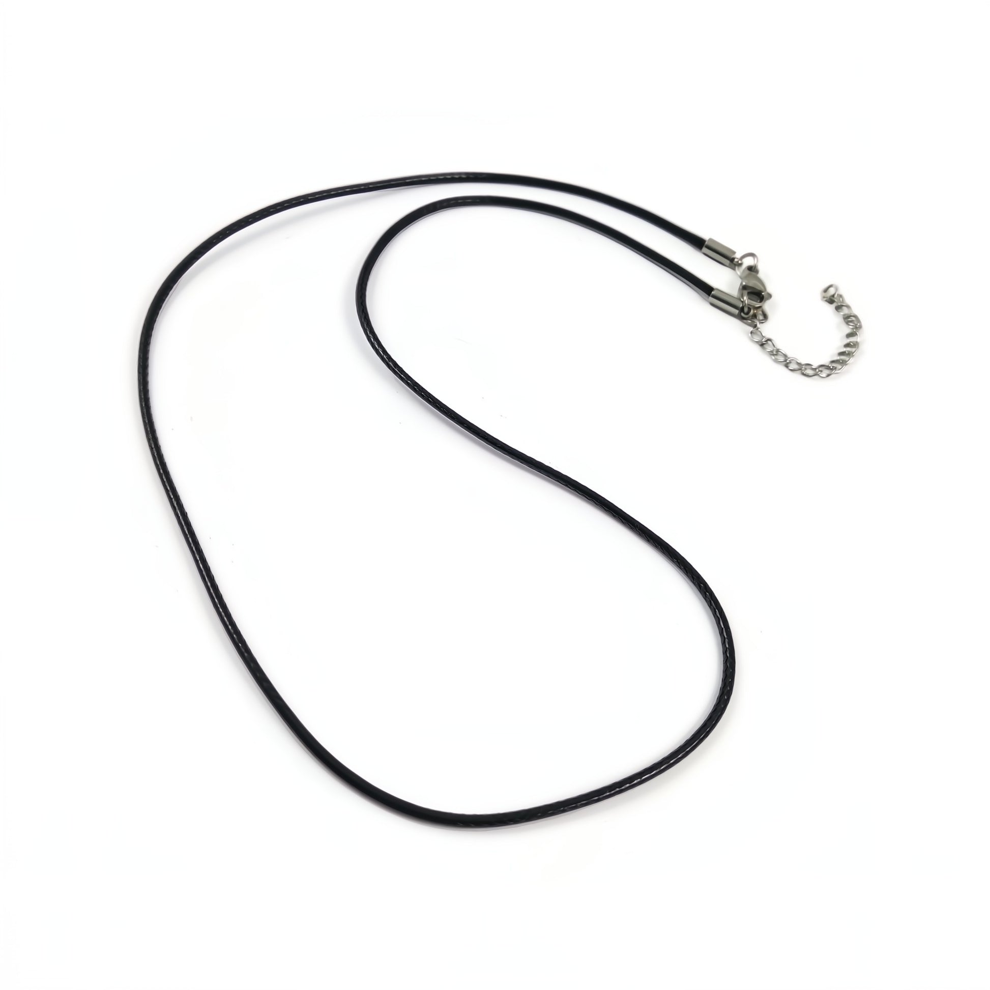 1 Black waxed polyester cord necklace 1.5mm