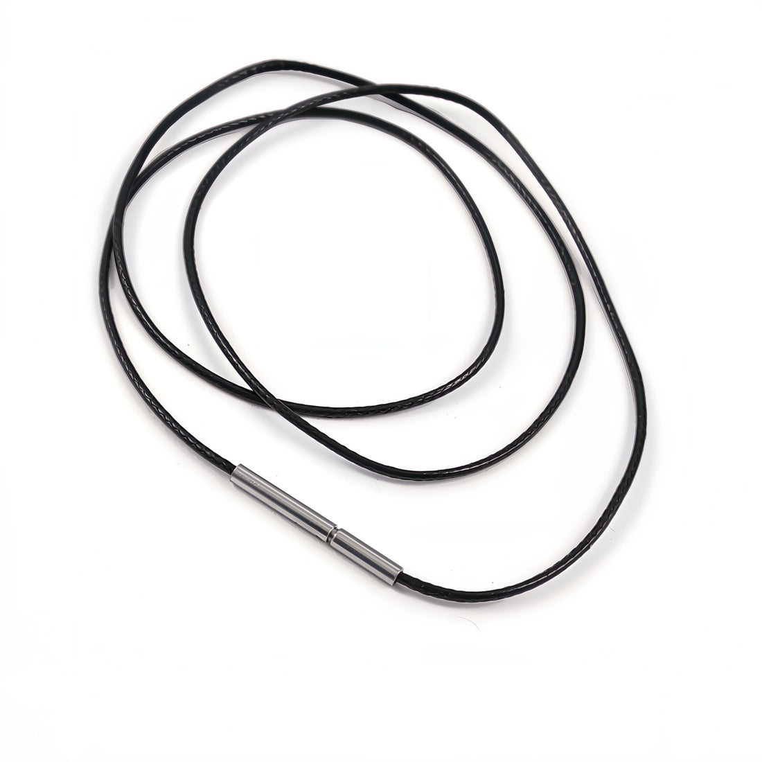 1 Black waxed cotton cord necklace 1mm