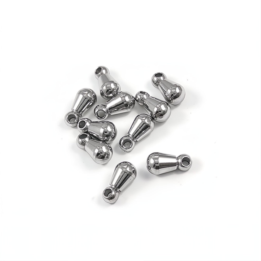 10 Stainless steel teardrop shaped charms 6mm