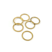 5 anneaux en acier inoxydable plaqué PVD or 18 carats véritable