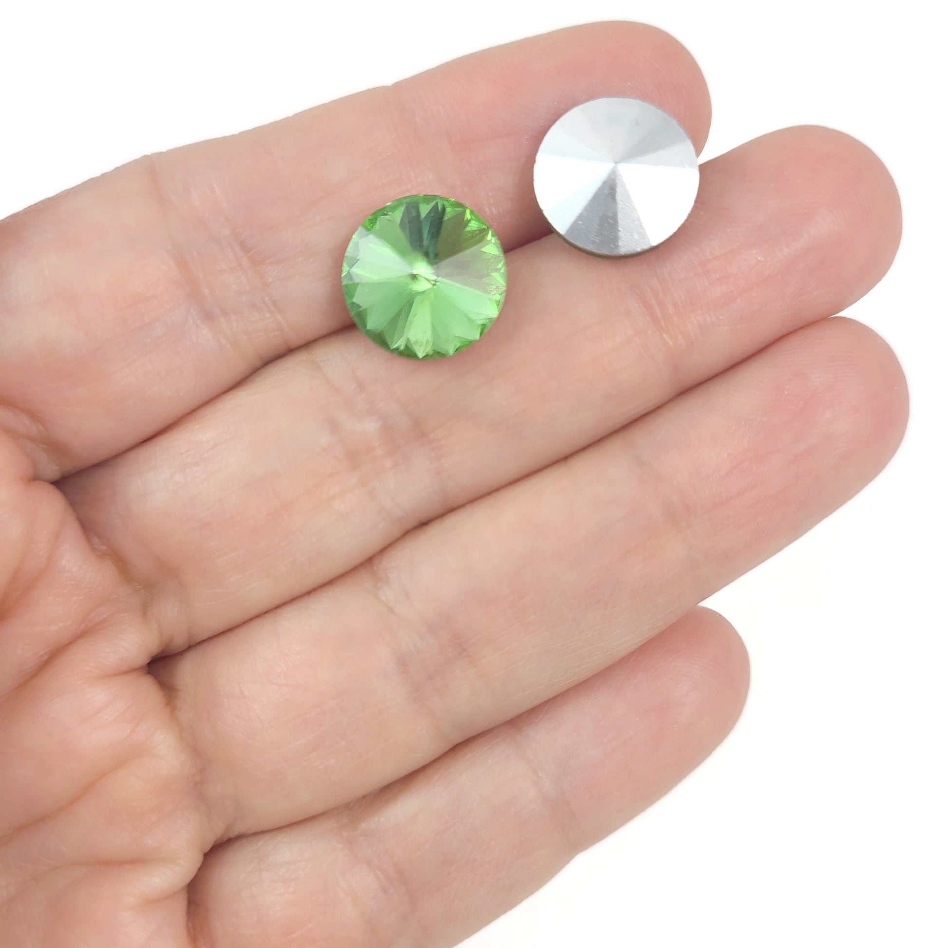 10 strass pointus, Cabochons style diamant en verre, 12mm