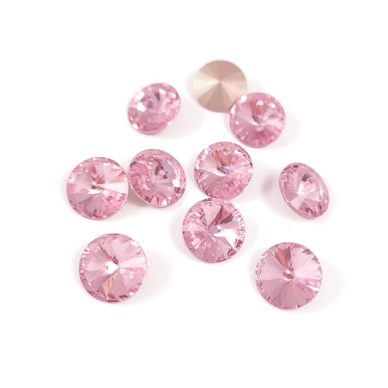 10 strass pointus, Cabochons style diamant en verre, 12mm