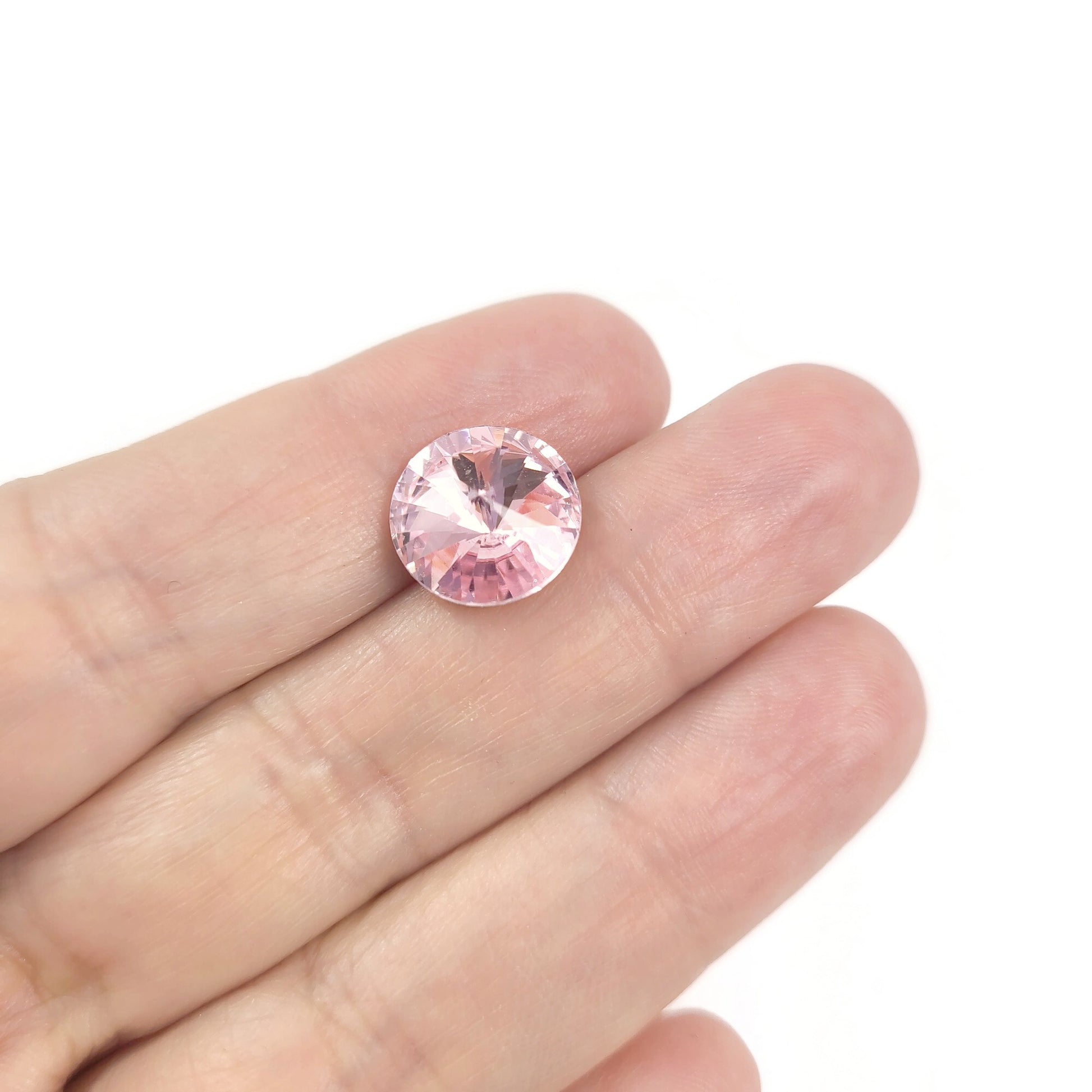 10 strass pointus, Cabochons style diamant en verre, 12mm