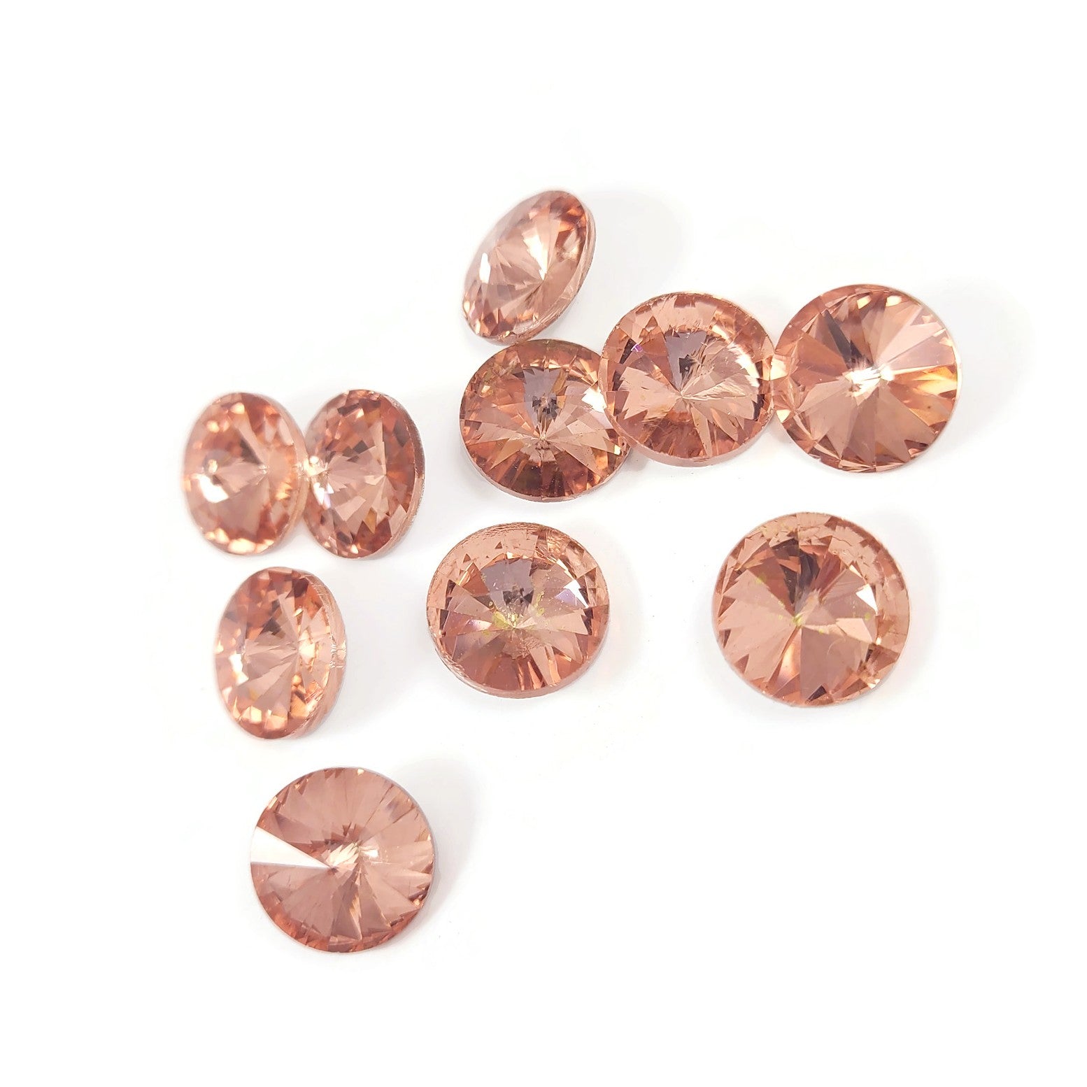10 strass pointus, Cabochons style diamant en verre, 12mm