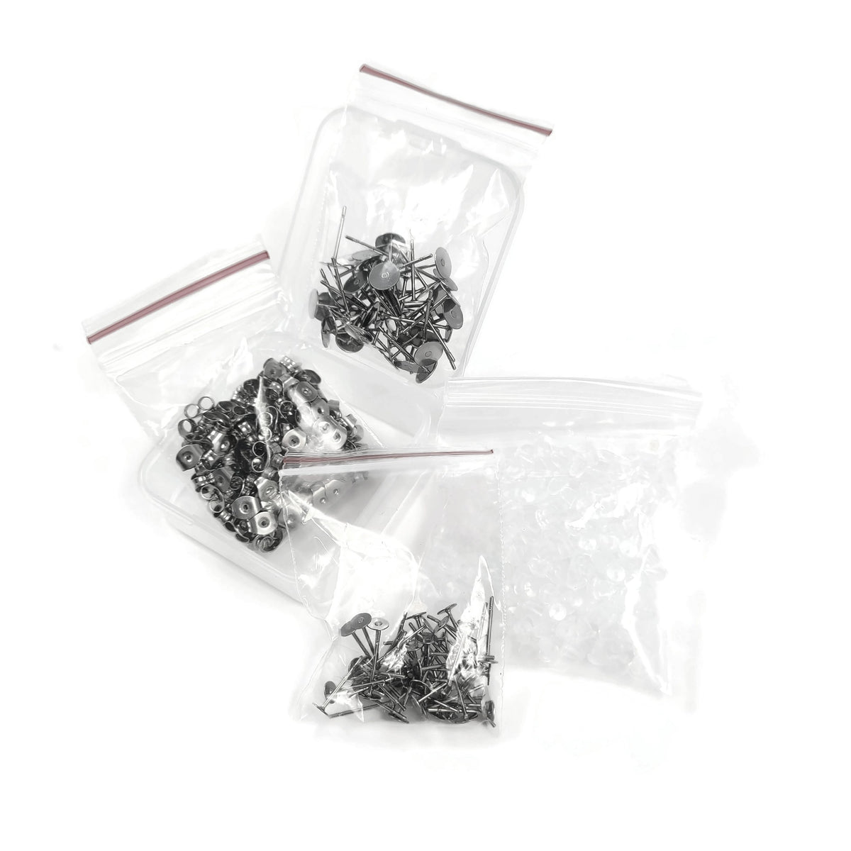 Earring making kit, Posts and backs 400pcs, Stainless steel jewelry findings