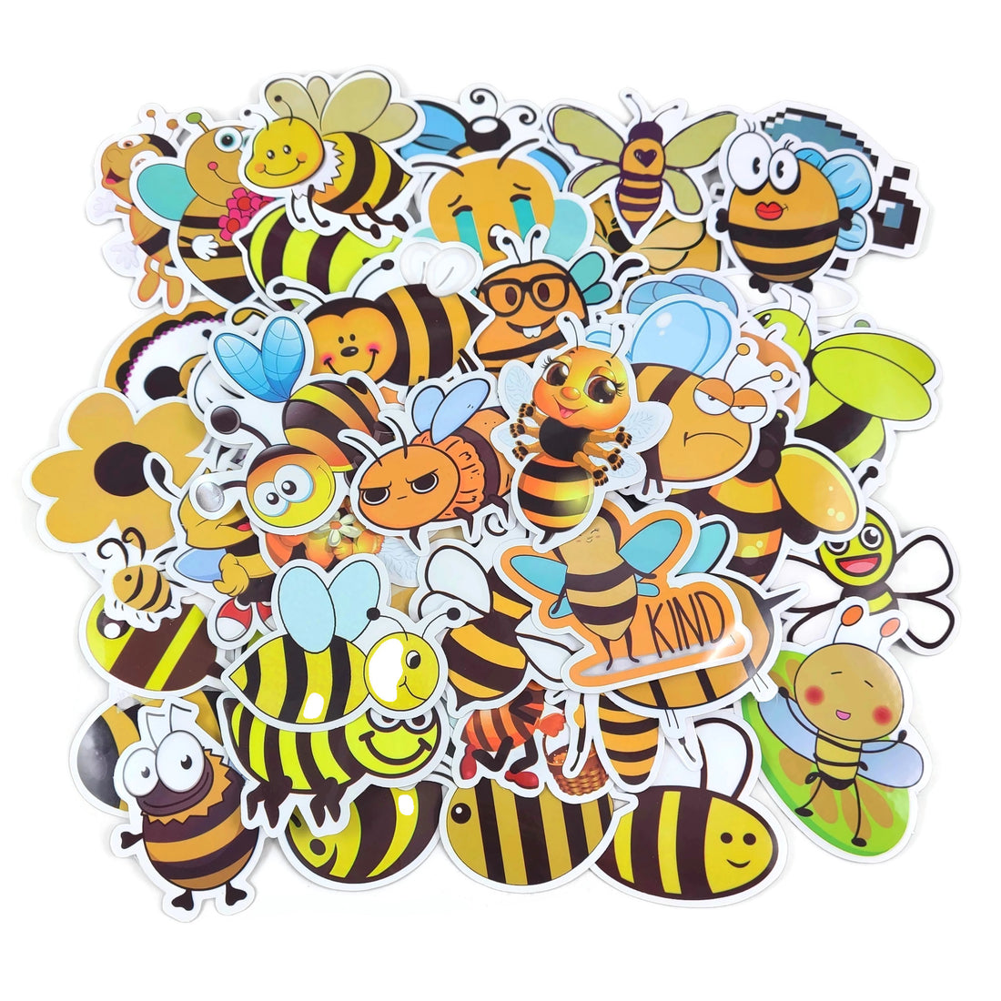 50 bee vinyl sticker pack