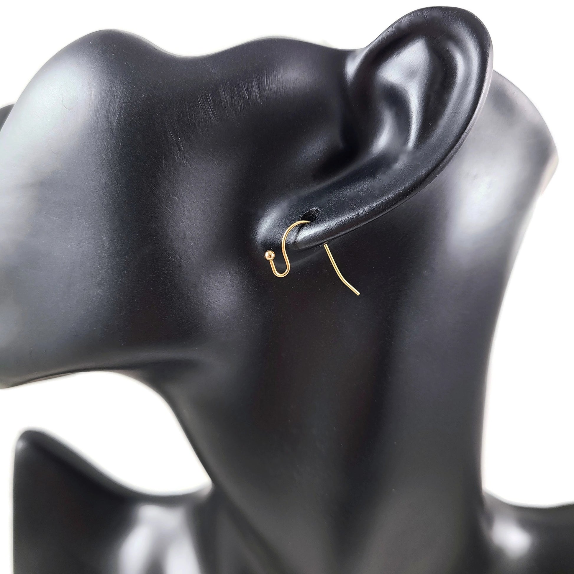 10 PVD gold plated shepherd hook ear wires