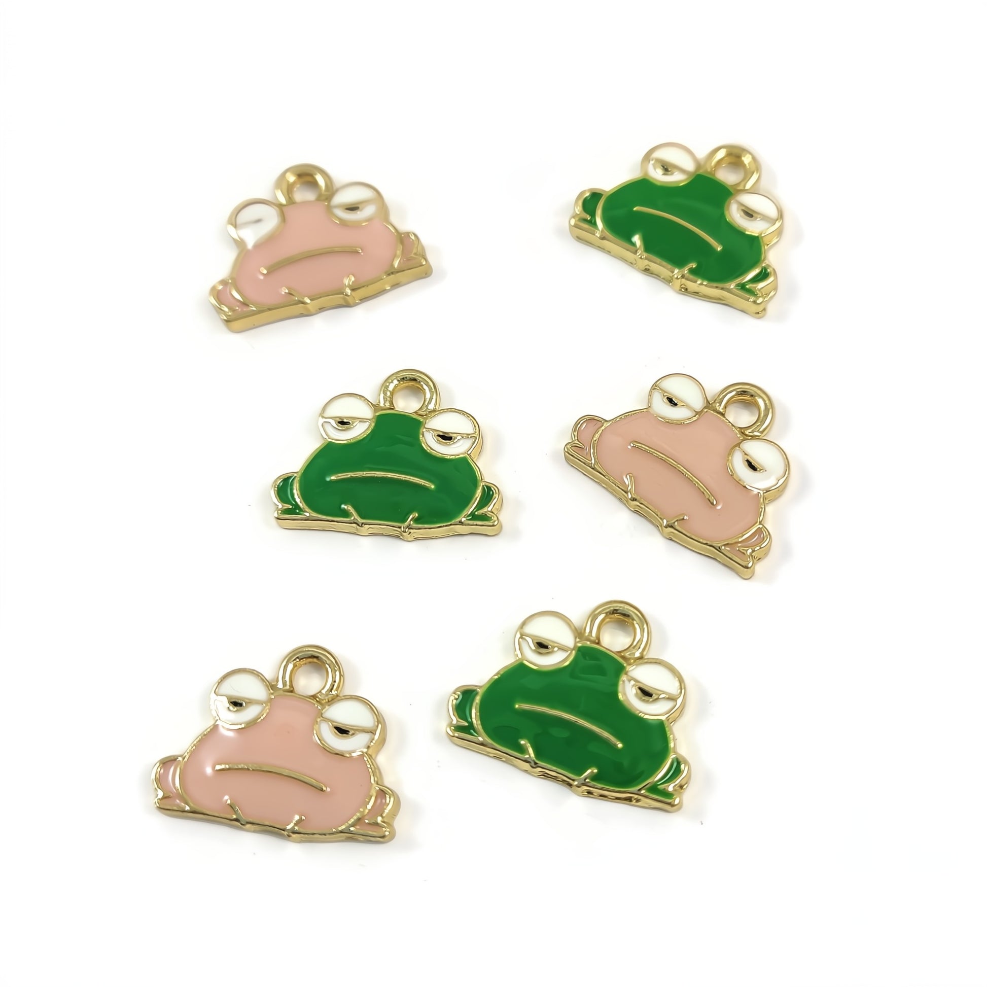 1 breloque grenouille émaillée