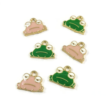 1 breloque grenouille émaillée