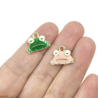 1 breloque grenouille émaillée
