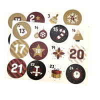 Autocollants rétro pour calendrier de l'Avent de Noël