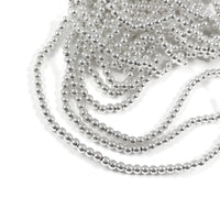 Silver Plated Hematite – Non‑Magnetic Round Electroplated Beads