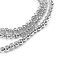 Silver Plated Hematite – Non‑Magnetic Round Electroplated Beads