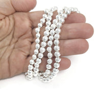 Silver Plated Hematite – Non‑Magnetic Round Electroplated Beads