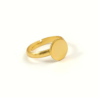 1 Gold stainless steel adjustable rings round 10mm settings