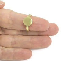 1 Gold stainless steel adjustable rings round 10mm settings